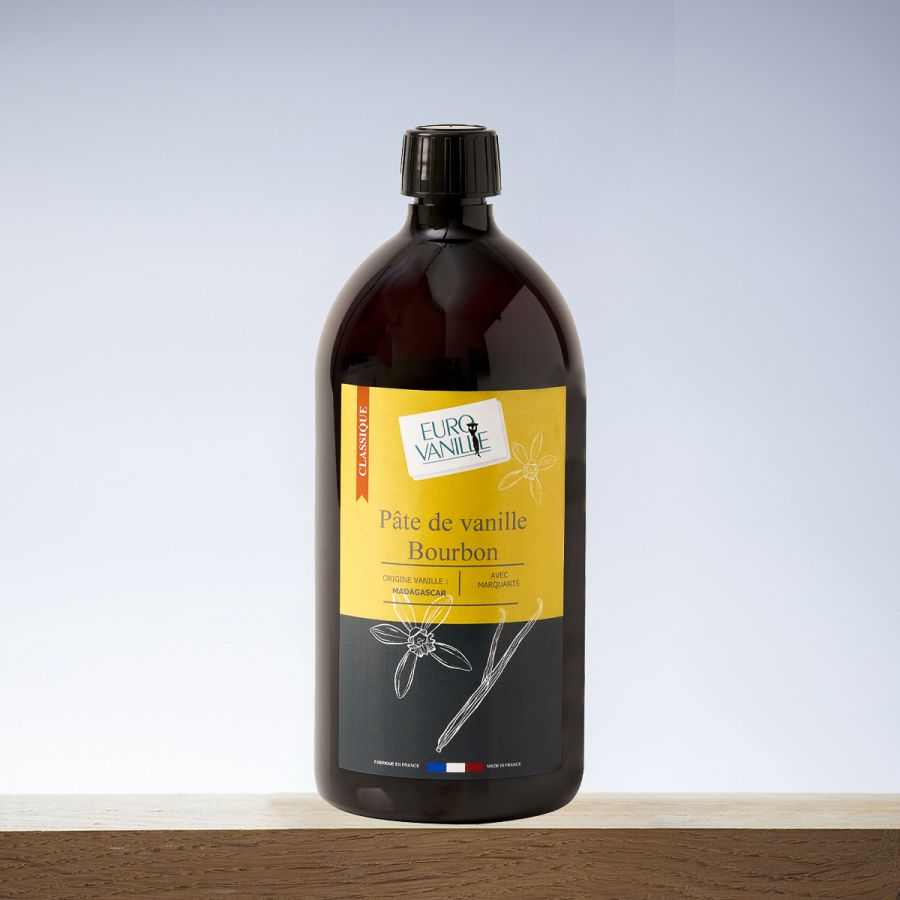 Pâte de vanille Bourbon avec grains, sans alcool – 1 kg