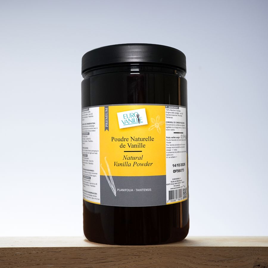 Poudre de vanille Multi-variétés - 100% naturelle - pot de 500g | Eurovanille