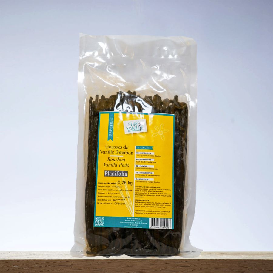 Vainas de vainilla Bourbon Madagascar 16-20 cm PREMIUM | Eurovanille