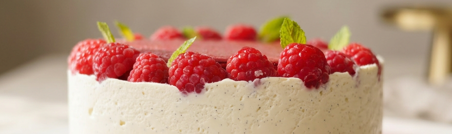 entremets vanille rose framboise