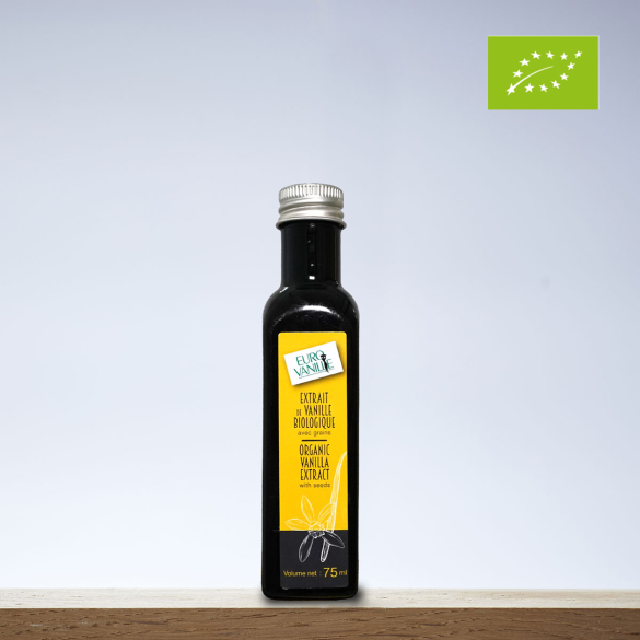 Arôme naturel de vanille Bourbon BIO  L200 avec grains 75ml | Eurovanille